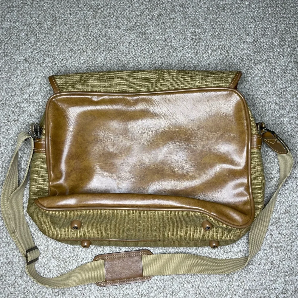 Jaguar California canvas and leather messenger bag